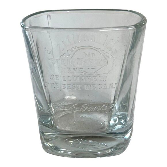 Jack Daniels Old No. 7 Embossed Whiskey Glass Lowball Barware Collectible Cup - Picture 3 of 7